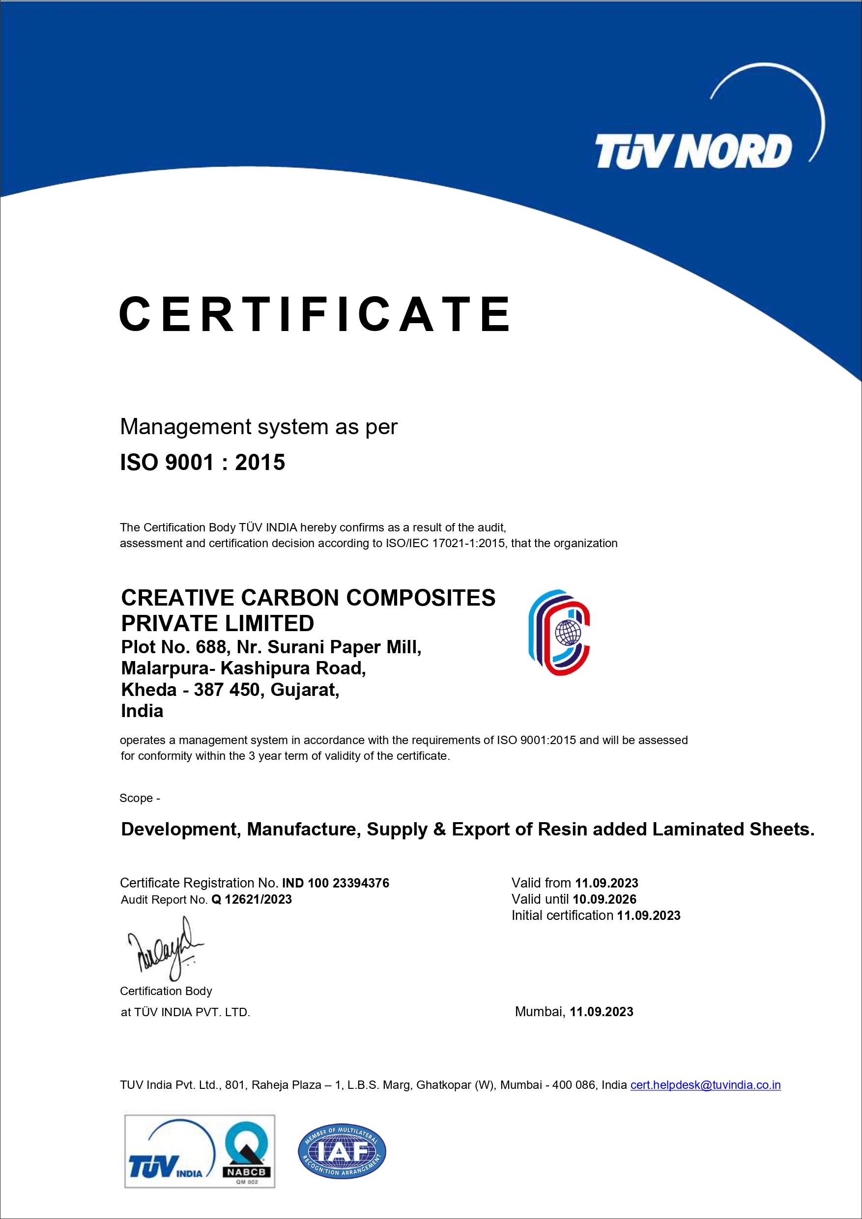 ISO Certificate